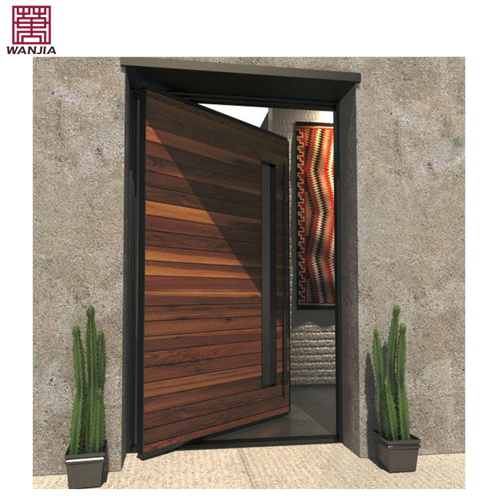 Modern Hotel Exterior Design Solid Wood Pivot Door Main Entrance Single Wooden Pivot Door