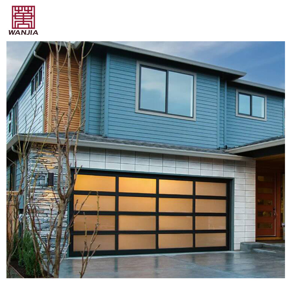 12x7 Residential Home Sectional Aluminum Glass Garage Doors Insulating Electric Garage Door