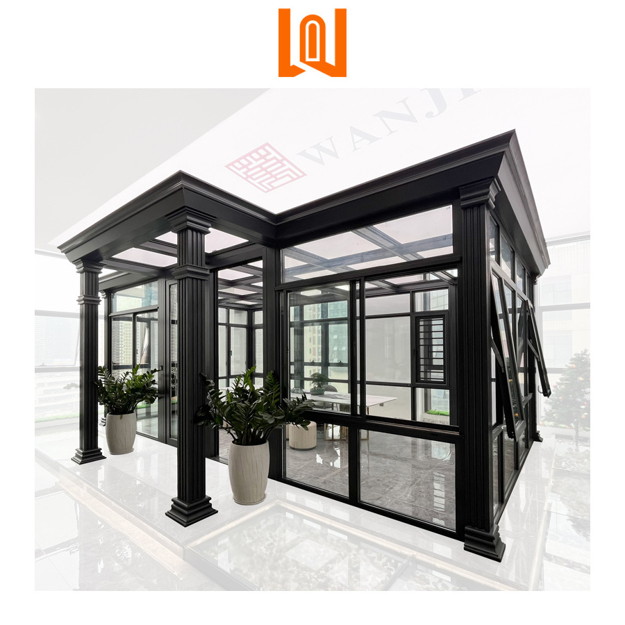 Supplier Conservatory Solarium Aluminum Glass Garden Green House Free Standing Sunroom