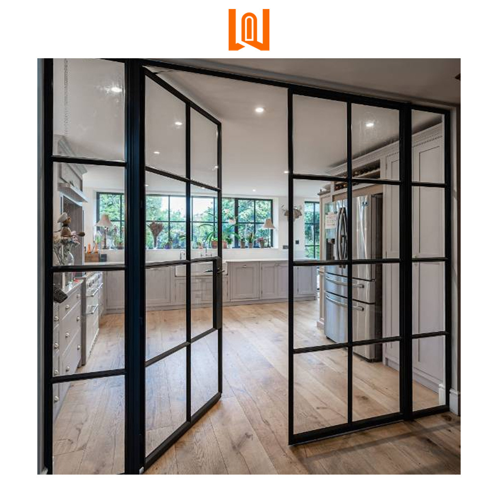 WANJIA modern commercial  office glass door indoor rooms tempered glass doors