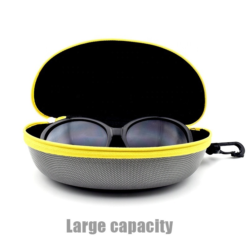 Wholesale Hot Selling Waterproof Colorful Sunglass Case Glasses Box Zipper with Hook Portable Travel Black Eva Sunglasses Case