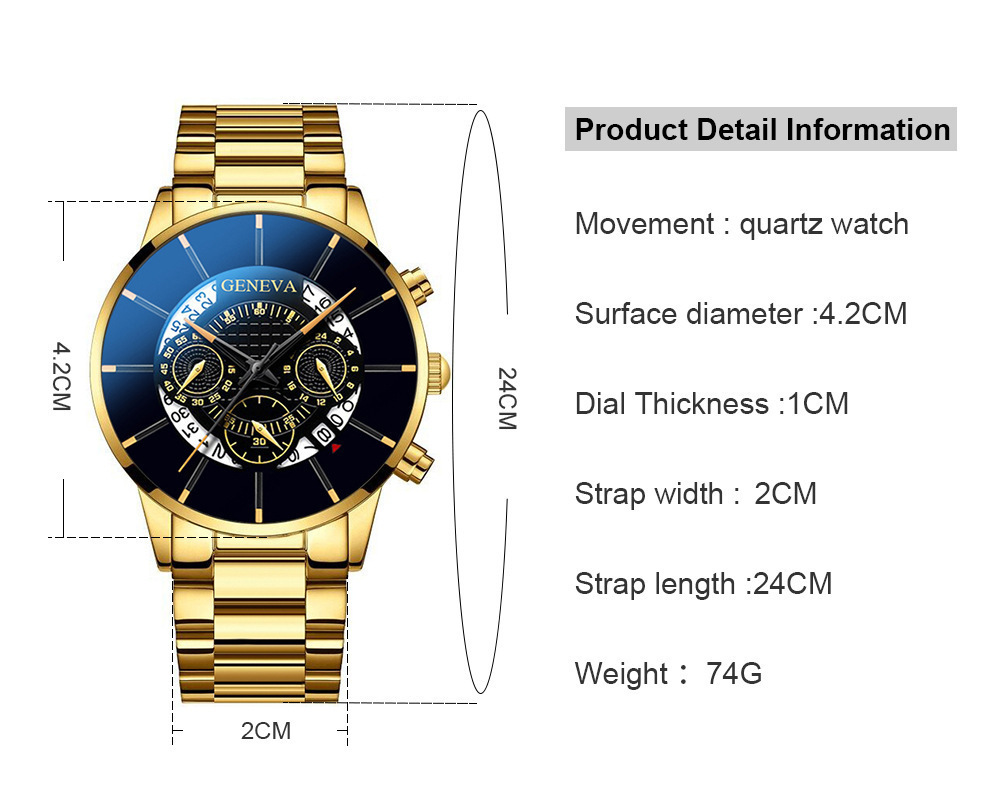 Fashion Business Watches Men Casual Calendar Clock Male Stainless Steel Montre Homme Quartz Watch