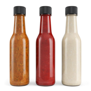 150ml 250ml 5oz Cheap Clear Empty Woozy Spice Dressing Chili Table Glass Salad Hot Sauce Bottle With LeakProof Black Cap