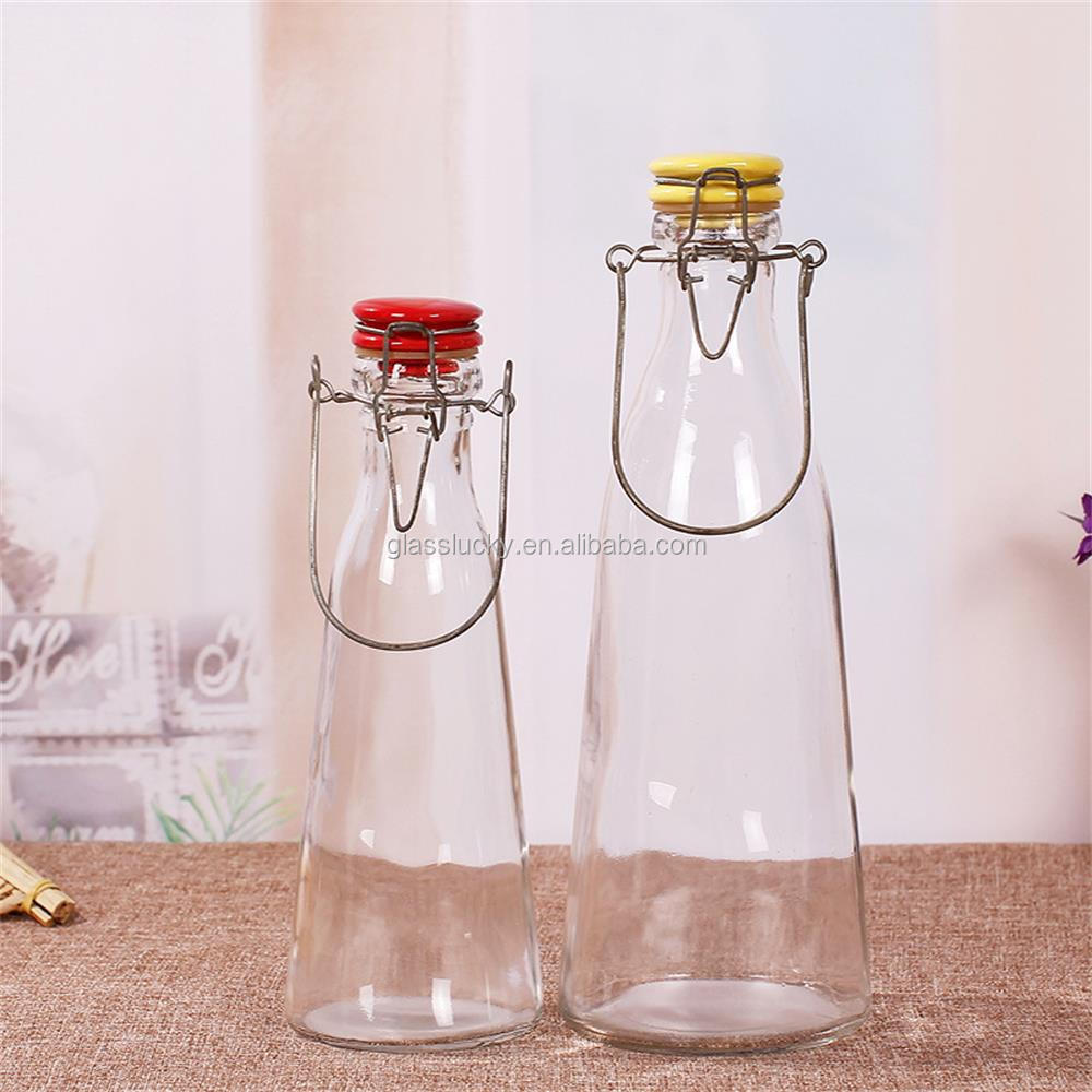 Cheap 1 liter fresh milk glass bottle and glass bottle coconut milk