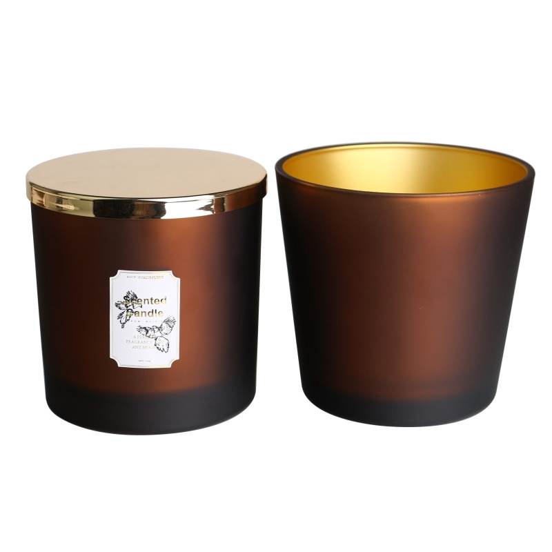 Wholesale Custom Small and Large  Unique Empty Luxury 'candel' Packaging Glass Container Candle Jar With Lid