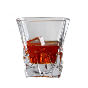 10OZ Whisky Glasses Old Fashion Square Whiskey Glass Diamond Whisky Cup