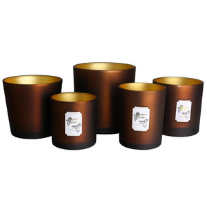 Wholesale Custom Small and Large  Unique Empty Luxury 'candel' Packaging Glass Container Candle Jar With Lid