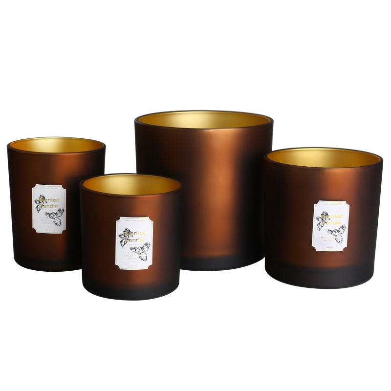 Wholesale Custom Small and Large  Unique Empty Luxury 'candel' Packaging Glass Container Candle Jar With Lid