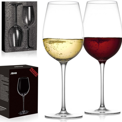 Free Sample Long Stem Clear Crystal Glass Goblet Wine Glasses for Wedding Party with gift box