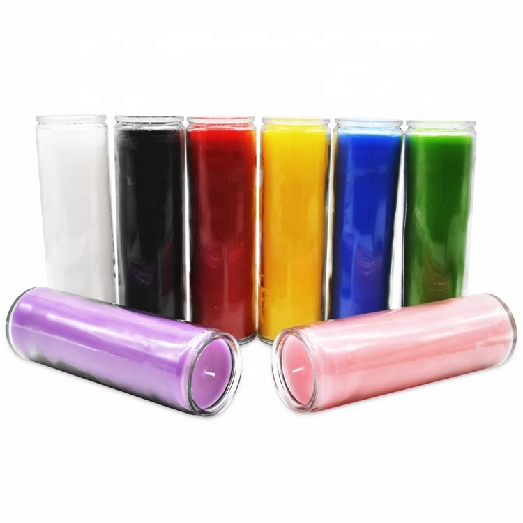 Red Yellow Blue White Black Pink Green Purple Prayer Candle, Glass Jar Candle, Bulk Colors Spiritual Religious Church