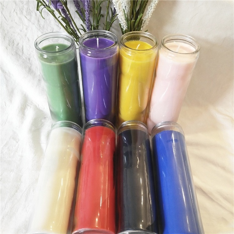 Red Yellow Blue White Black Pink Green Purple Prayer Candle, Glass Jar Candle, Bulk Colors Spiritual Religious Church