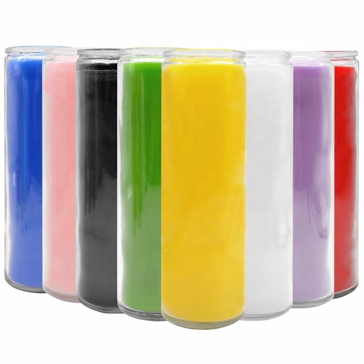 Red Yellow Blue White Black Pink Green Purple Prayer Candle, Glass Jar Candle, Bulk Colors Spiritual Religious Church