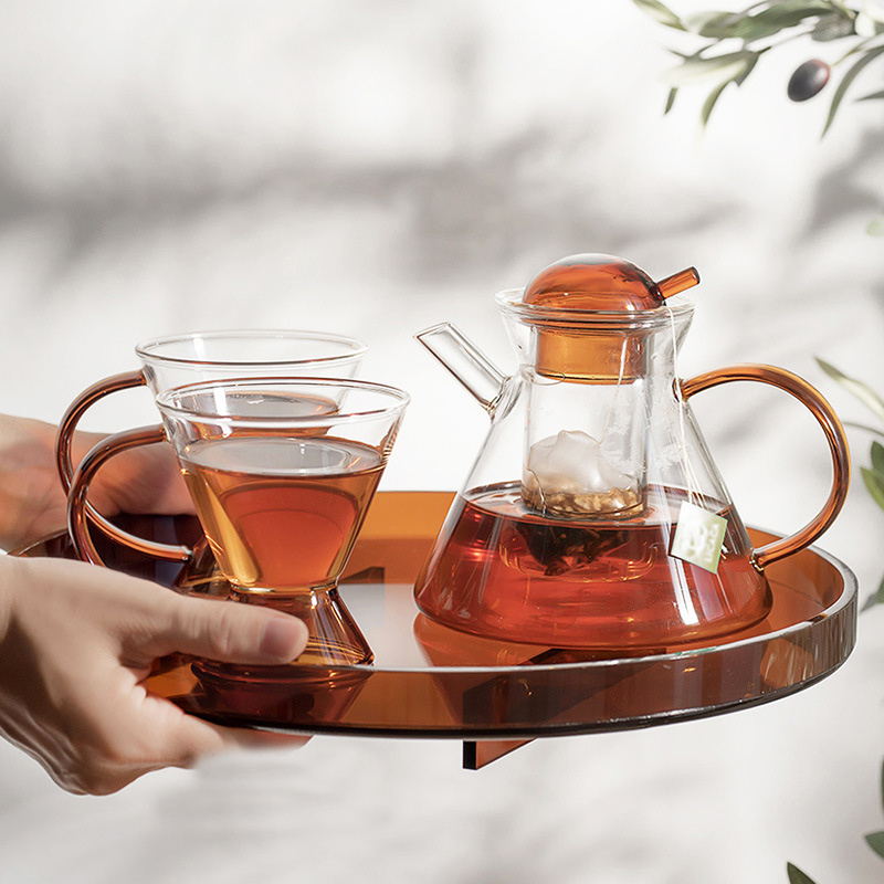 Hot Sale Antique Heat Resistant Borosilicate Glass Coffee and Tea Cup Set