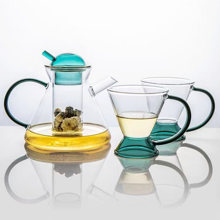 Hot Sale Antique Heat Resistant Borosilicate Glass Coffee and Tea Cup Set