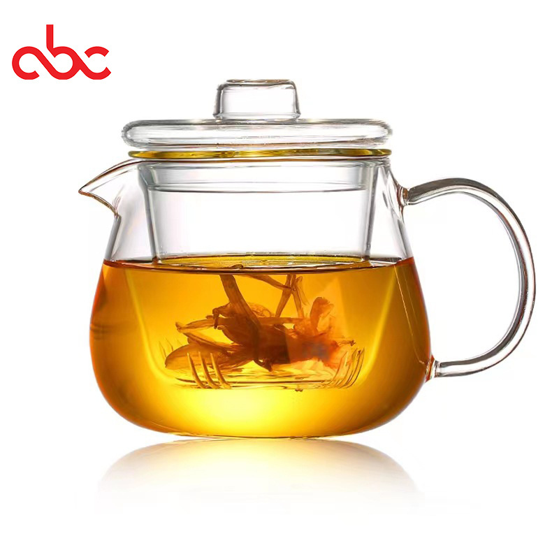 Flower Teapot Glass Teapot Heat Resistant High Temperature Brewing Tea Set Home Filter Electric Thermostatic Kettle Set