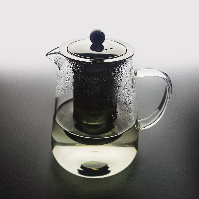 Factory Supply glass tea kettle teapot heat resistant glass teapot with stainless steel filter