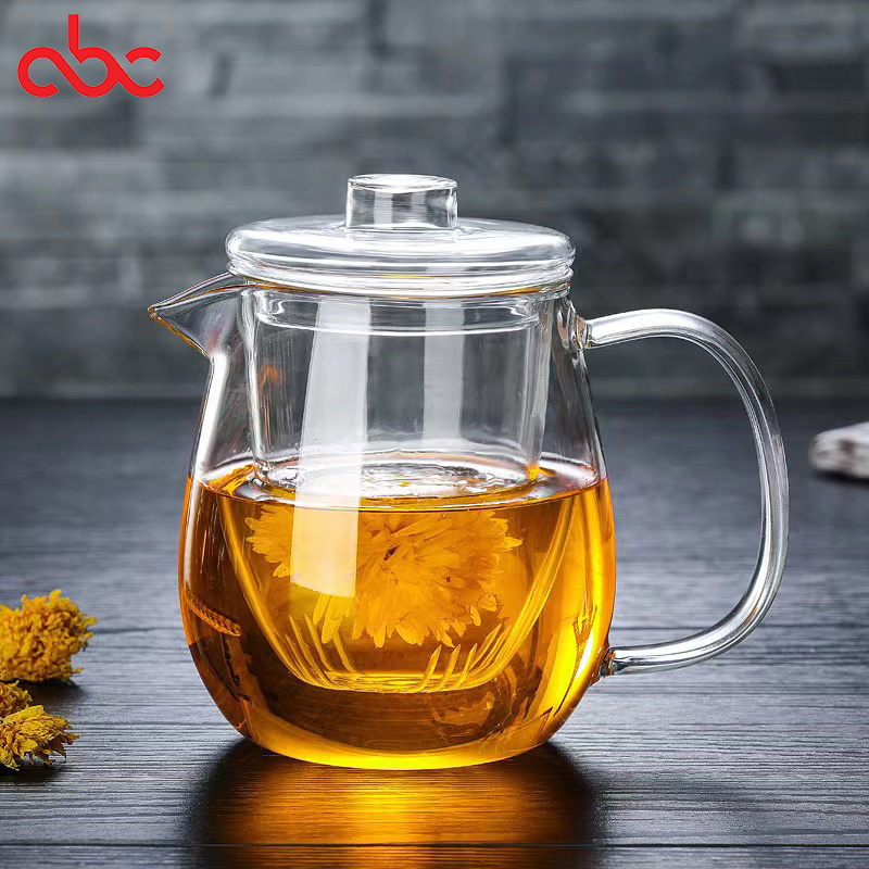 Flower Teapot Glass Teapot Heat Resistant High Temperature Brewing Tea Set Home Filter Electric Thermostatic Kettle Set