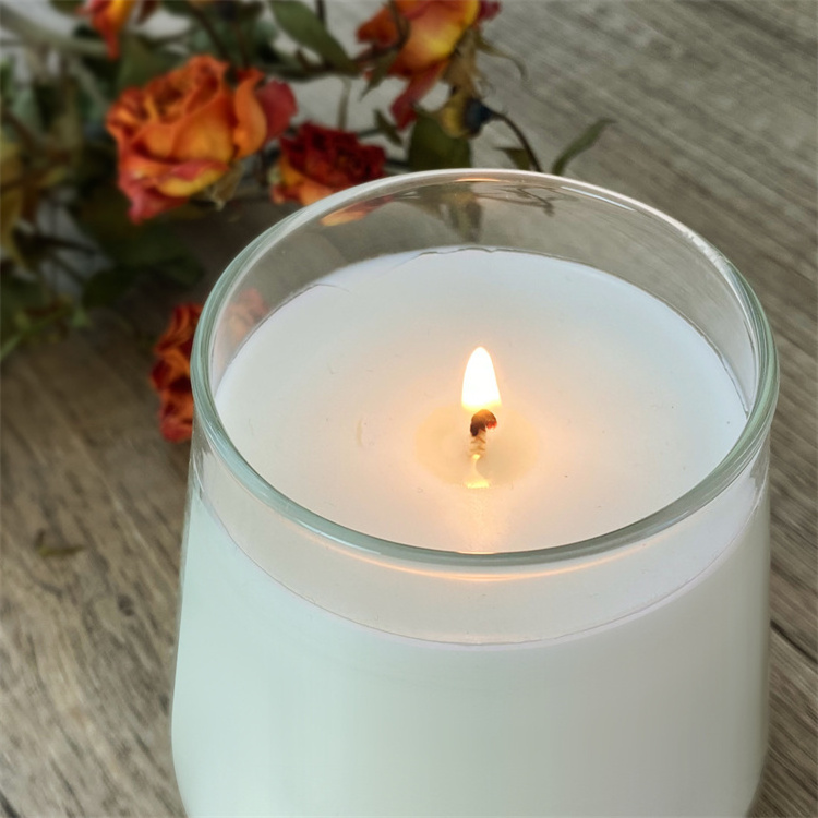 White Transparent Soy Wax Small Glass Candle Jar For Wedding Home Decor