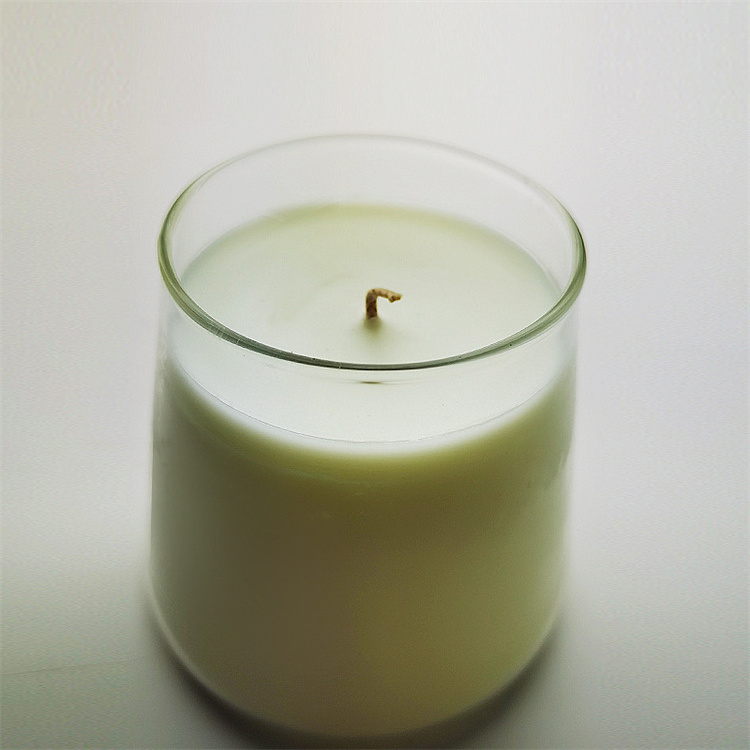 White Transparent Soy Wax Small Glass Candle Jar For Wedding Home Decor