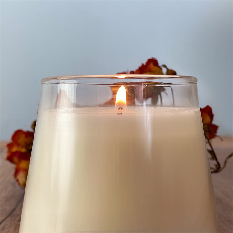 White Transparent Soy Wax Small Glass Candle Jar For Wedding Home Decor