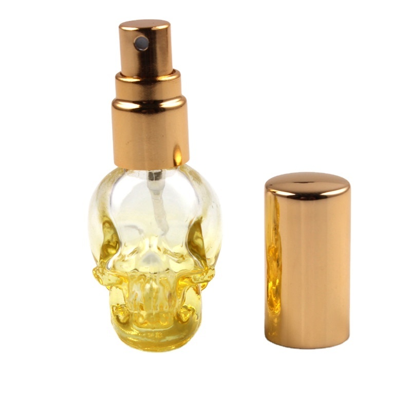 custom 8gPersonality Skull Shape Refillable Portable Empty Glass Perfume Bottle Travel Mini  Spray Bottles