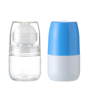 Wholesale 50ml 75ml  PETG Plastic Deodorant Roll on Bottle with Plastic Roller Ball