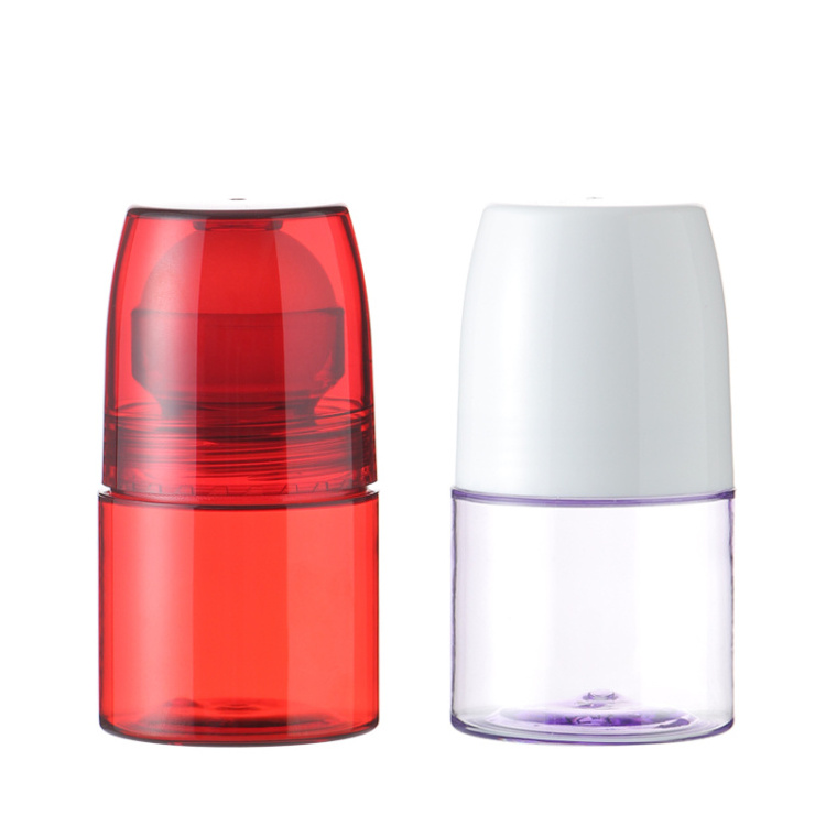 Wholesale 50ml 75ml  PETG Plastic Deodorant Roll on Bottle with Plastic Roller Ball