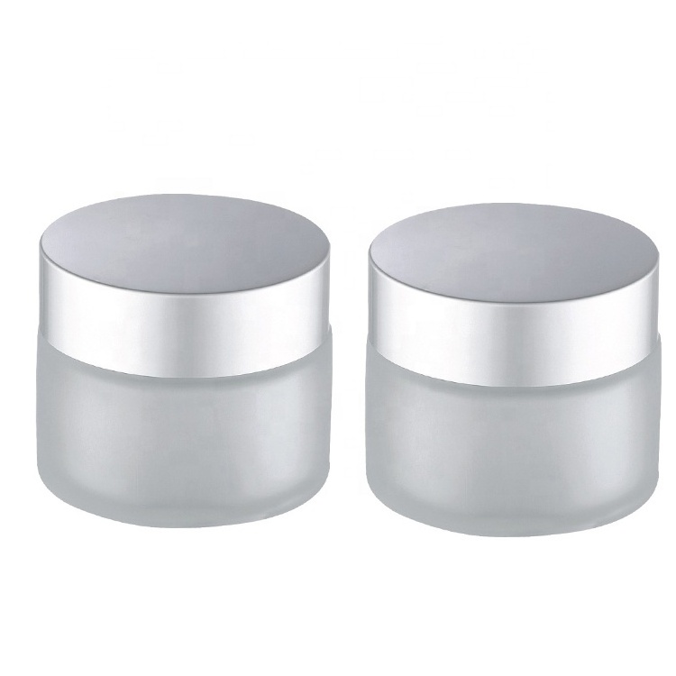 2/3 oz Frosted Calear Glass Jar with Aluminum Lid manufacturer/wholesale