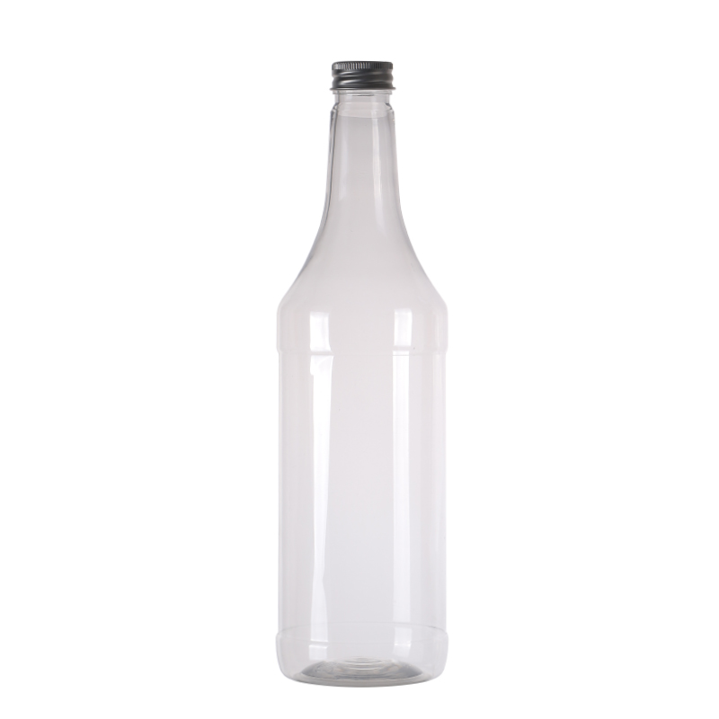 60ml 150ml 300ml PET long neck PET Plastic Wine Juice Water bottle for drinking with aluminum lid