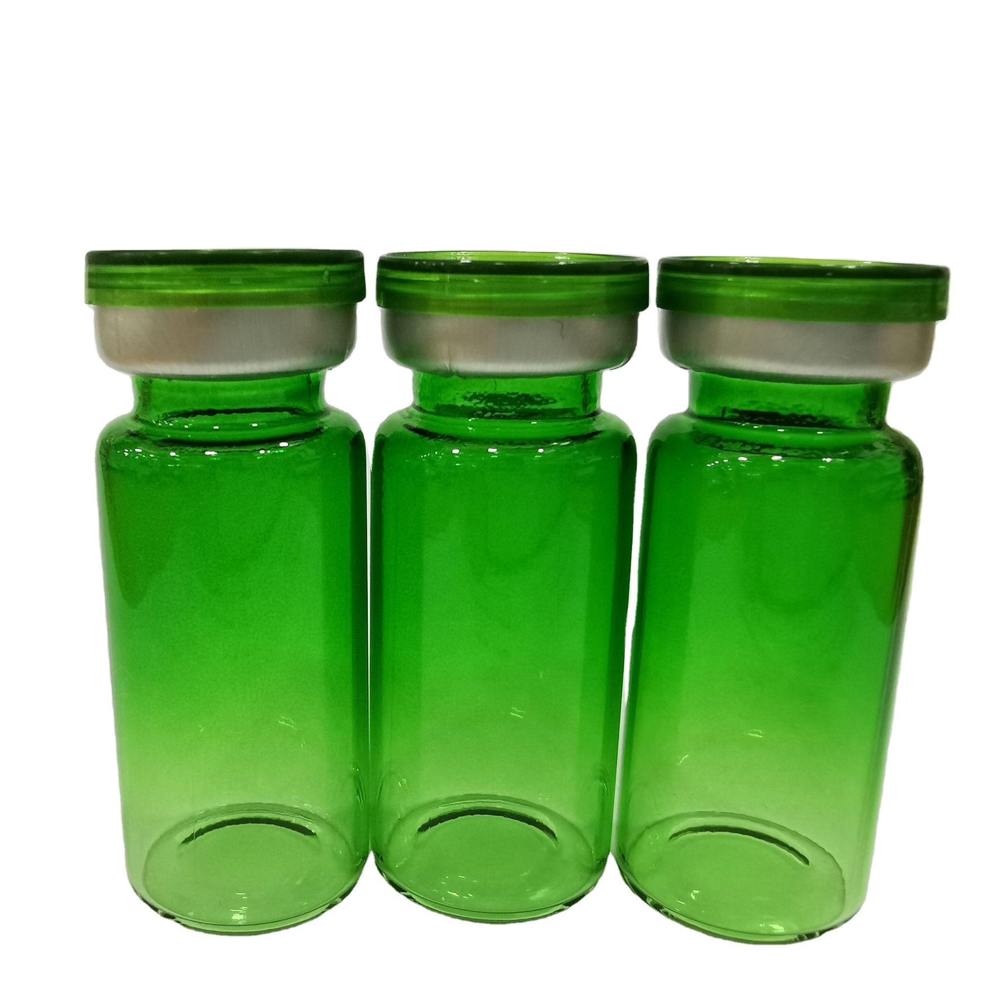 factory RUIPACK OEM Wholesale 10ml glass injection bottles, green empty glass injection vials with easy open lids