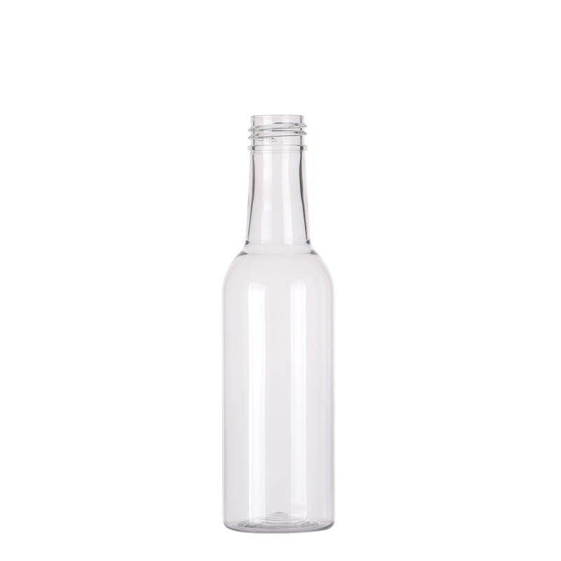 60ml 150ml 300ml PET long neck PET Plastic Wine Juice Water bottle for drinking with aluminum lid