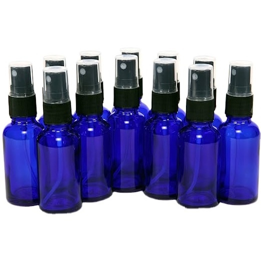 RUIPACK OEM Wholesale 1oz 2oz dark blue empty essential oil bottle, cosmetic glass perfume boston bottles with pump spray