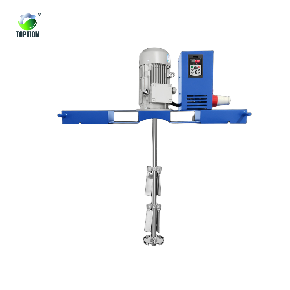 TOPTION Factory Price Industrial Tank Portable Mixer Electric Motor Agitator 1000L High Power IBC Tank Mixer