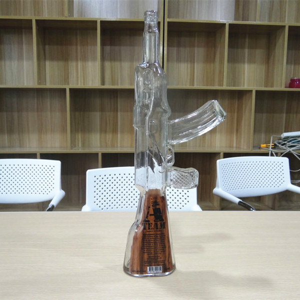 AK47 glass gun bottle unique glass vodka bottle