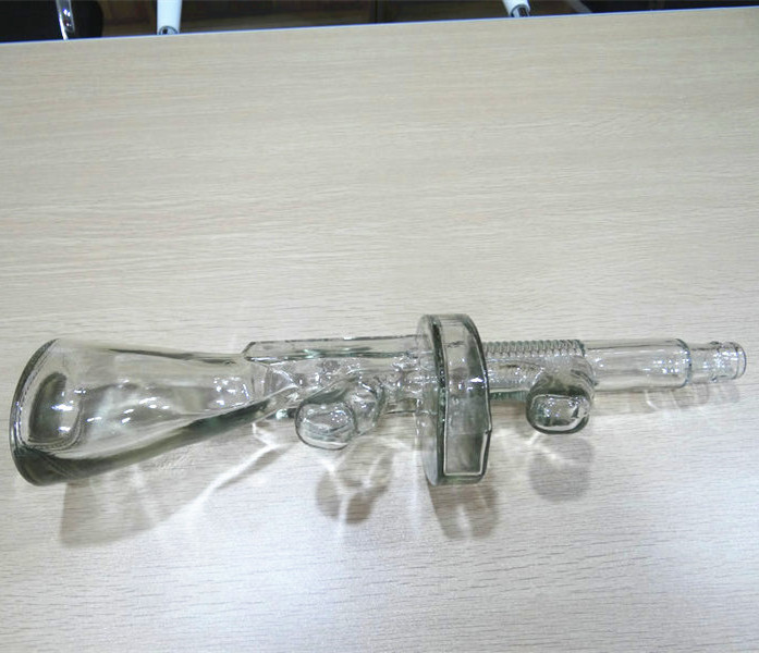 AK47 glass gun bottle unique glass vodka bottle