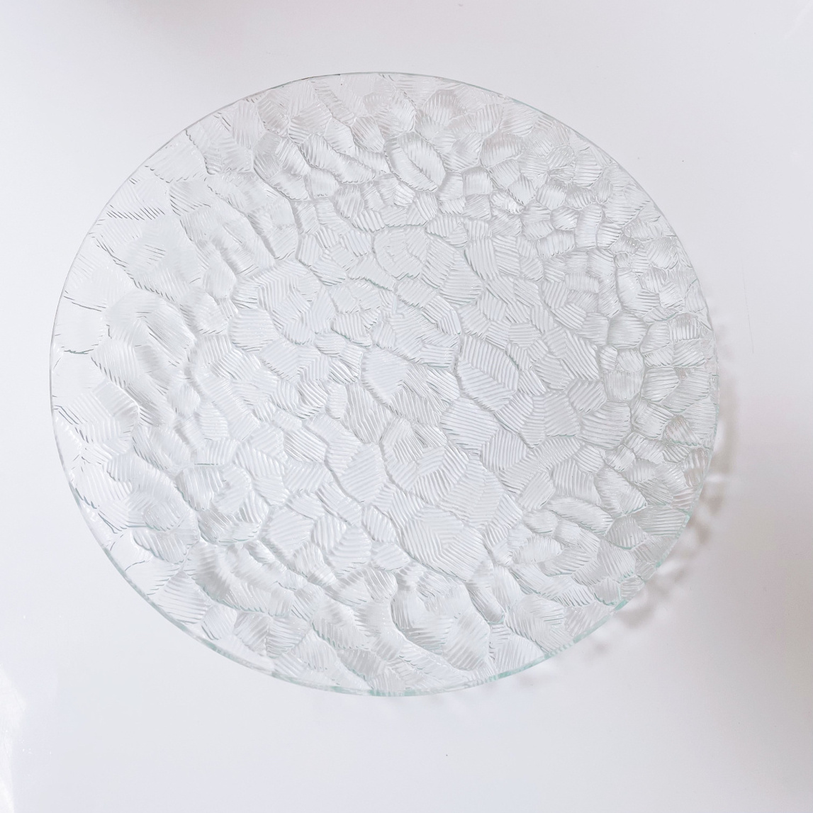 clear cheap round tempered glass plate / glass dish