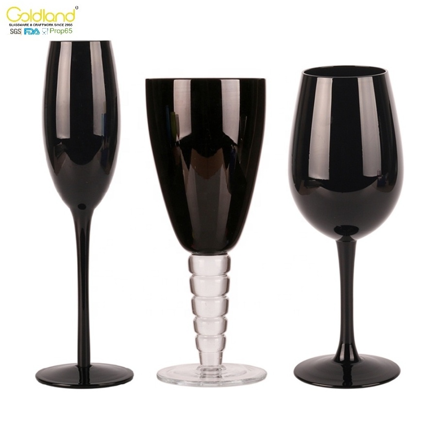 Glass Goblet Custom Black Wine Glasses Creative Colored Blind Red Wine Glasses