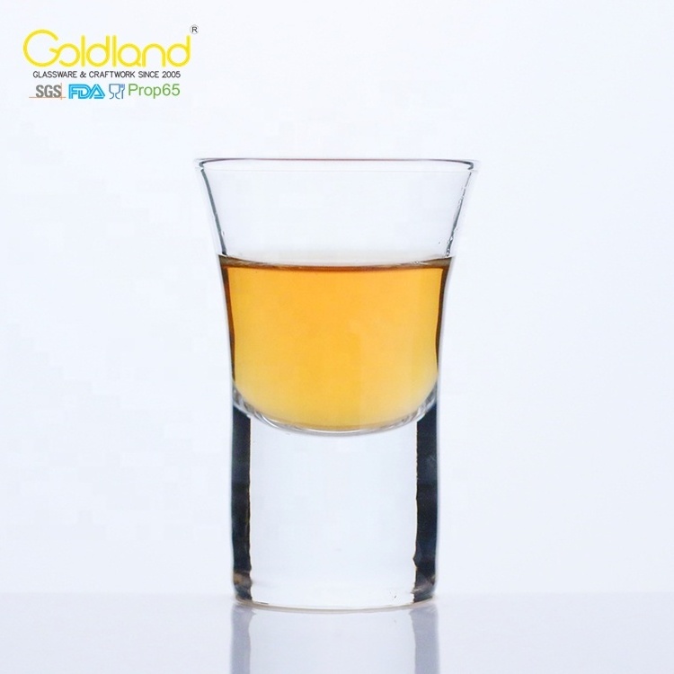 Clear Shot Glass Personalized Custom Logo Heavy Base Whiskey Shot Glasses Tasting Liquor Drinking Glass