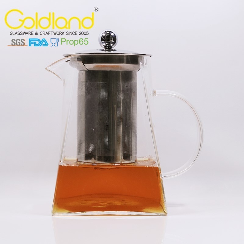 New Arrival Stovetop Glass Tea Kettle With Removable Infuser 350ml / 500ml Custom Glass Teapot