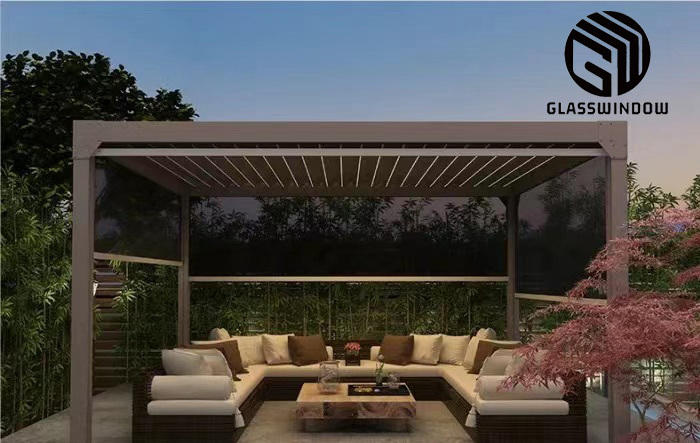 Glasswindow Professional customization  aluminum gazebo with swing outdoor gazebo aluminum roof 10x10 aluminum gazebo house