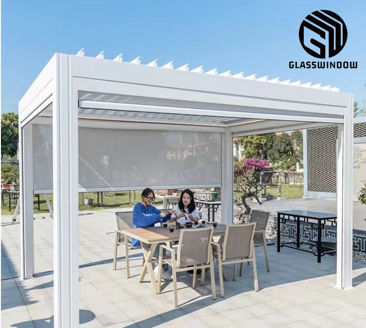 Glasswindow Professional customization  aluminum gazebo with swing outdoor gazebo aluminum roof 10x10 aluminum gazebo house