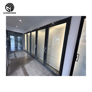 Factory Directly Supply Aluminum Glass Foldable Graphic Design Factory Manufacture Modern Sliding Glass Door Home Office 2.0mm