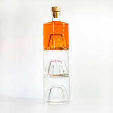 Custom stackable bottle decanter tower wholesale empty 250ml 150ml  Mini vodka liquor wine glass bottles