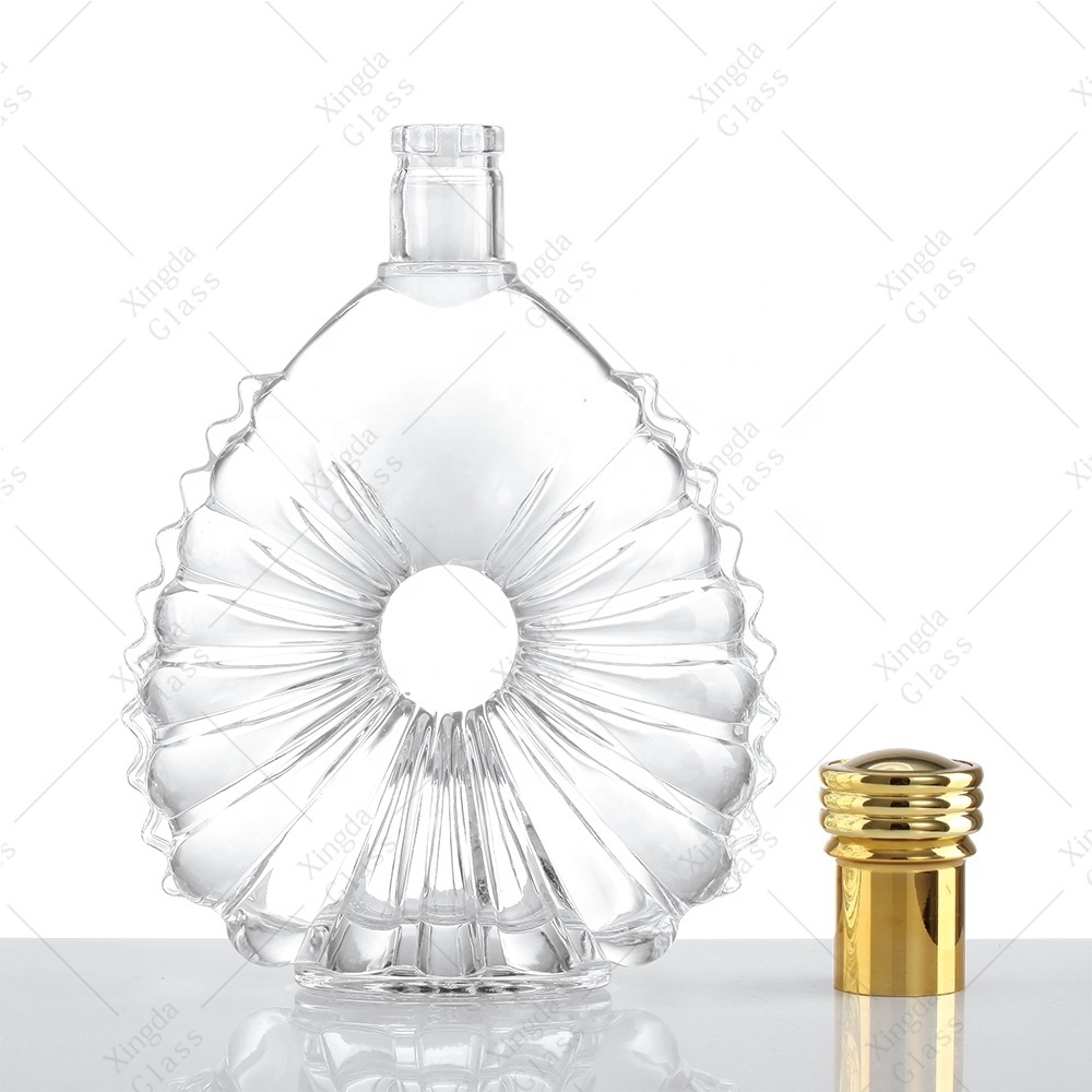 High flint glass tequila 300ml 500ml 750ml botella vidrio 750 ml licor wine liquor clear glass wine bottle with eagle