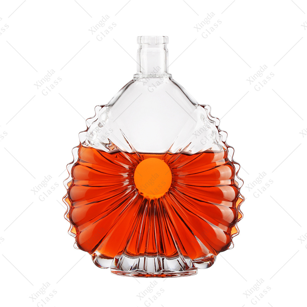 High flint glass tequila 300ml 500ml 750ml botella vidrio 750 ml licor wine liquor clear glass wine bottle with eagle