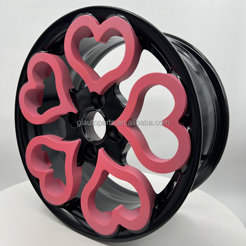 New Custom Purple Love Heart-Shaped Alloy Wheels Rims for Women 18 19 20 21 22 Inch Bright Finish Car Hoops for Tesla Auto VM