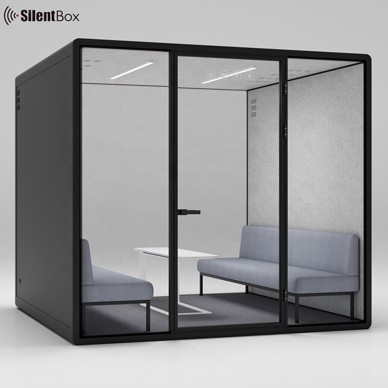 Soundproof work pod with table acoustic silent booth office silent pod