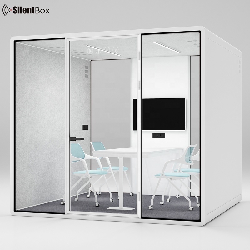 Soundproof work pod with table acoustic silent booth office silent pod