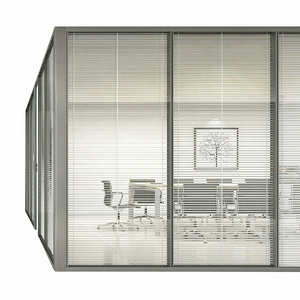 Modern furniture aluminium profile office wall dividers soundproof partition glass wall