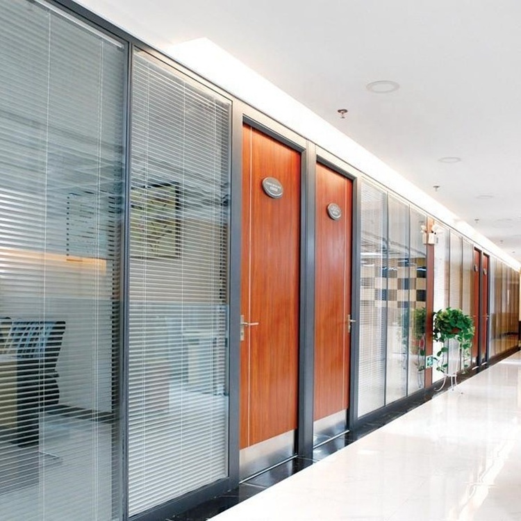 Soundproof glass wooden partition divider wall for conference room